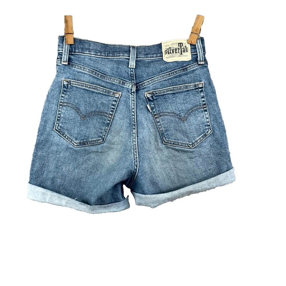 Levi's SilverTab Cuffed Shorts Women 27 Denim Streetwear Classic Academia Preppy